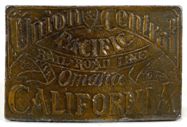 Belt Buckle-Union Central Pacific Rail Road Line-Omaha California-Brass-... - £8.92 GBP