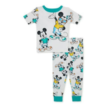 Mickey Mouse Toddlers&#39; Snug-Fit 2 Piece Pajama Set, Green Size 12M - $16.82