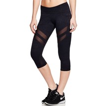 Vimmia elastic waist solid mesh trim active capri leggings in Black - $34.00