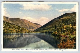 Postcard Echo Lake Franconia Notch White Mountains New Hampshire NH Linen - £3.53 GBP