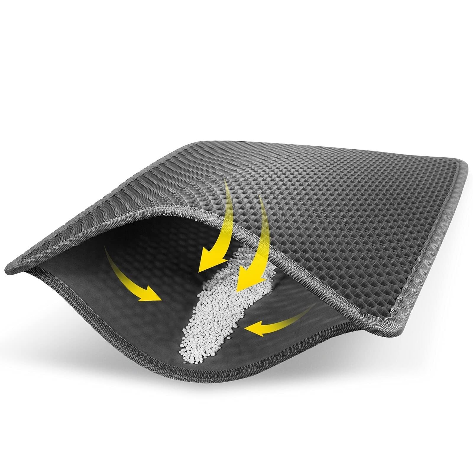 Cat Litter Mat Grey Trapping For Litter Box, Xl Jumbo 30 X 24 In, Urine & Wat...