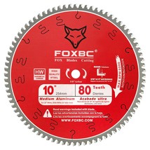 Foxbc 10-Inch Saw Blade 80-Tooth Tcg For Aluminum And Non-Ferrous, Inch Arbor - £33.33 GBP