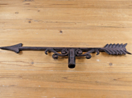 Large Cast Iron Weathervane Arrow Top Lightning Rod 22&quot; Long Rustic Weat... - $799.61 MXN