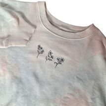 Vintage Hollister Womens Tie-Dye Floral Embroidered Cropped Sweatshirt S... - $19.12
