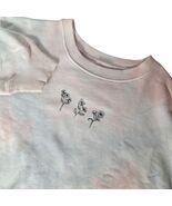 Vintage Hollister Womens Tie-Dye Floral Embroidered Cropped Sweatshirt S... - $26.98 CAD