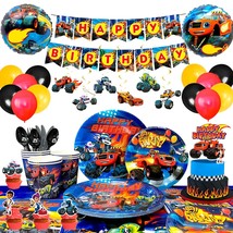 Blaze Birthday Party Supplies,119Pcs Blaze And The Monster Machines Party Suppli - £42.33 GBP