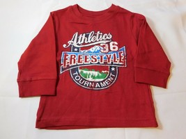 The Children's Place Baby Boy's Long Sleeve T Shirt Size 6-9 Months Dark Red  - $12.99
