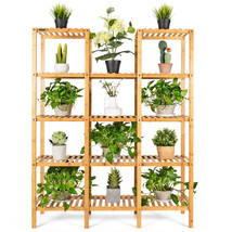 Multifunctional Bamboo Shelf Flower Plant Stand Display Storage Rack Uni... - $145.99