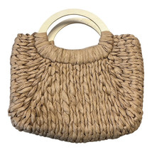 Bohemian Raffia Purse Tote Bag with Wooden Handles - £18.07 GBP