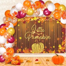 Little Pumpkin Party Decorations Fall Little Pumpkin Baby Shower Birthday Banner - $32.99