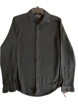 INC Men&#39;s Long-Sleeve Sheer Slub Shirt in Deep Black-Size XS - £13.28 GBP