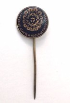 Vintage Prague Czech Stick Pin Black Enamel Gold Tone Metal - £7.11 GBP