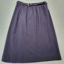 Vintage Barclay Square Women Skirt Size 10 Blue Wool Navy Midi Pocket Be... - £10.23 GBP