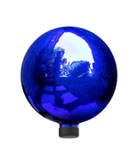 Blue Glass Gazing Globe Ball Garden and Lawn Decoration 10 In Festive Ya... - $46.63 CAD