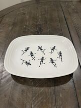 Homer Laughlin  Fiesta Trio of Skeletons Platter Rectangle 12” White Hal... - $105.72 CAD
