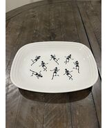 Homer Laughlin  Fiesta Trio of Skeletons Platter Rectangle 12” White Hal... - $105.72 CAD