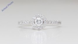 14k White Round Diamond Halo Multi-Stone Shank Ring (0.36 Ct G SI2 Clarity) - £531.65 GBP