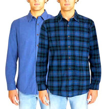 Lee Men&#39;s Stretch Flannel Shirts 2-Pack, Color: Deep Blue/Lyons Blue, Si... - $32.66