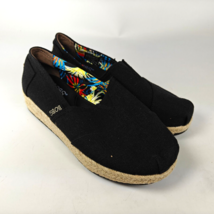 SKECHERS Bobs High Jinx Womens Size 7.5 Shoe Black Canvas Slip On 34101 ... - £12.50 GBP