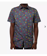 NWT Hot Topic Marvel Deadpool Taco Party Woven Short Sleeve Button-Up Sh... - €19,77 EUR