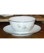 Noritake Sezanne 6851 Gray Boat w/ Underplate Platinum Band China Discon... - $658.42 MXN