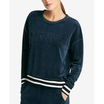 DKNY Womens Activewear Long Sleeve Raised Logo Pullover Sweatshirt,Carbon,Large - £53.53 GBP