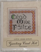 Celtic Cross Stitch Greeting Card Kit &quot;Cead Mile Failte&quot; Welcome - $7.95