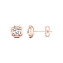 3/8 Ct TDW Diamond 10K Rose Gold Solitaire Stud Earrings - £337.15 GBP