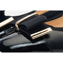 The Fano Black Leather Cap Toe Block Heel Pump Women Shoe image 3