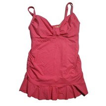 Lands End Swim Top Size 6 Womens Pink Adjustable Straps Padded Wired Tankini - £12.04 GBP