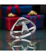 Sterling Silver Mushroom Ring Women Polished Whimsical Nature Inspired S... - $28.99