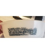 VINTAGE GLASBAKE J-235 CASSEROLE DISH FARMHOUSE - $10.82 CAD