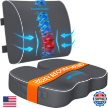 SweetSlubr Seat Cushion, Lumbar Support Pillow with Adjustable Strap-Cha... - $86.98