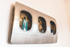 Triple Aircraft Wall Bar / Airplane Cabinet / Aviation / Aircraft Window / Gift - £958.42 GBP+