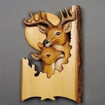 Handcrafted Wood Animal Carving Wall Hanging Sculpture Raccoon Bear Hand Painted - £8.40 GBP