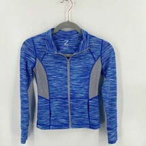 Z by Zella Girls Athletic Jacket Size M (8-10) Blue Space Dye Zip Up Thumbholes - £15.48 GBP