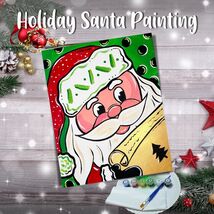 DIY Holiday Santa Painting Kit - Paint Your Own - Hand-Drawn - Canvas Pa... - $35.00