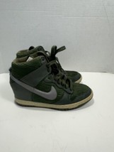 Nike Dunk Sky Hi Hidden Wedge Heel Women&#39;s 8.5 Carbon Green Silver High Sneaker - £69.37 GBP