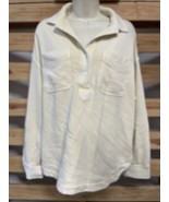 Aerie Ivory Pullover Sweater 1/2 Button Pockets Collared Woman&#39;s Size XS KG - €12,93 EUR