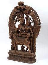 48&quot; Large Shiva with Devi Parvati | Wood Carved Statue | Lord Shiva | Home Decor - £2,353.41 GBP