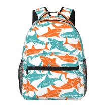 shark school backpack back pack  bookbags mouth schoolbag for boys girls... - £21.38 GBP