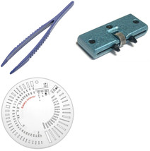 5&quot; Plastic Tweezers, Watch Battery Size Chart, &amp; Adjustable Watch Case Opener - £7.11 GBP