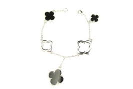 Mixed Motif Mother of Pearl and Onyx Bracelet - £58.84 GBP