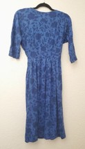 Vintage 50s-60s Frost Bros Blue Jeweled Floral Womens Dress  - £54.37 GBP