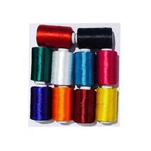 PG COUTURE Embroidery Silk Threads Multicolor Basic Shade 10 Pcs Suitable for Em - £13.66 GBP