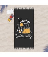 Boho Beach Cloth &quot;Wander Often, Wonder Always&quot; Tapestry with Tassels for... - £50.88 GBP