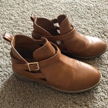 Old Navy Ankle Boots Buckle Brown Size Girls 3 Women’s 5 - $12.99