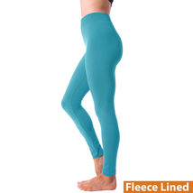 Womens Soft Stretch Cotton High Waisted Leggings Long Workout Yoga Turquise - £11.77 GBP