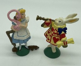 Vintage Alice In Wonderland Hamilton Gifts Pvc Figure Lot Of 2 Rabbit &amp; Alice - £11.26 GBP