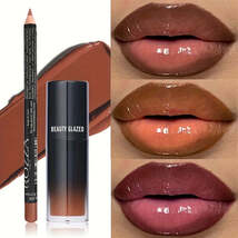 2pcs/Set Smooth Lip Liner+Lip Oil Set Lip Combo Waterproof Lip Liner  Ma... - $99.24 MXN+